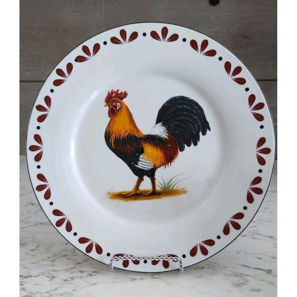 Todays Home Rooster Dinner Plate 10" Discontinued Chickens Farmhouse  Dinnerware